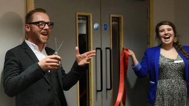 Simon Pegg opening the new theatre