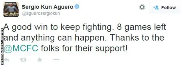 Sergio Aguero Twitter