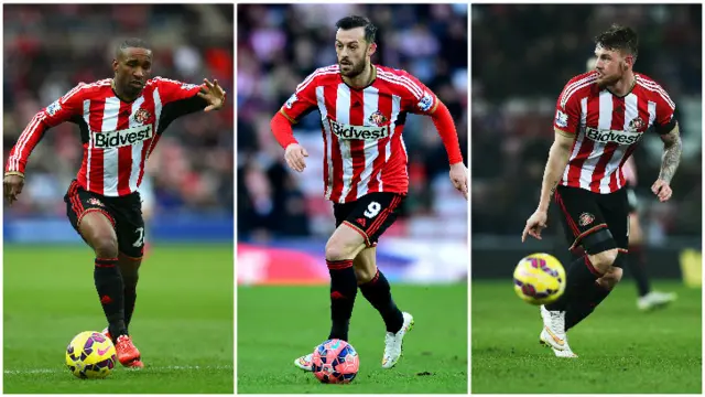 Jermain Defoe, Steven Fletcher and Connor Wickham