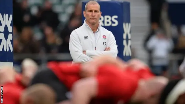 Stuart Lancaster watches on