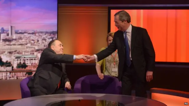 Nigel Farage and Alex Salmond shaking hands