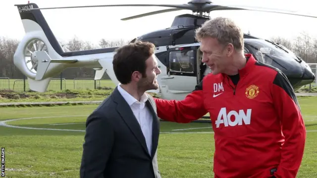 Juan Mata and David Moyes