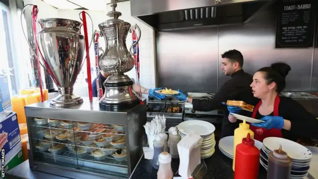 European Cup at a Liverpool takeaway