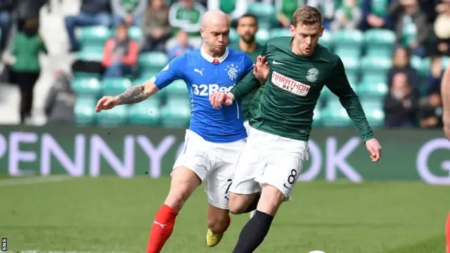 Nicky Law and Scott Robertson tussle for possession