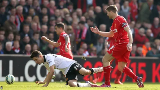 Steven Gerrard appears to stamp on Herrara