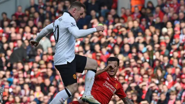 Rooney fouls Coutinho