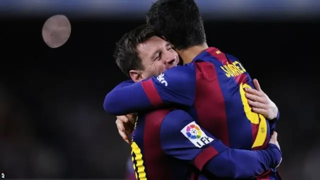 Lionel Messi and Luis Suarez