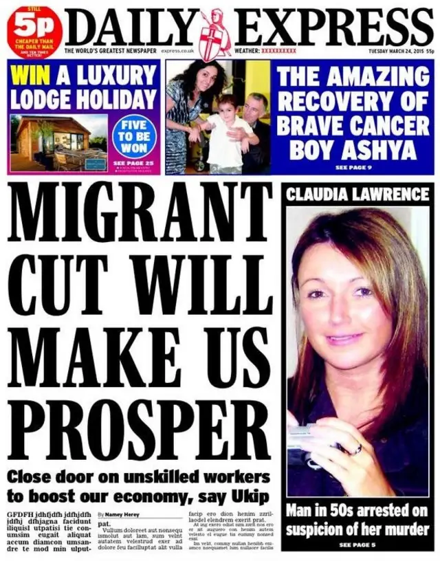 Daily Express front page