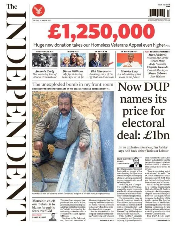 Independent front page