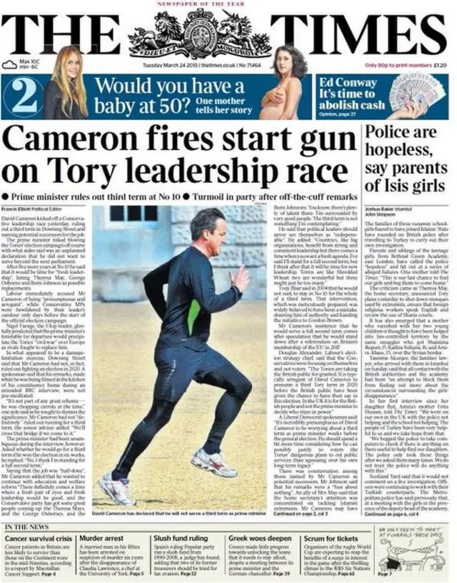 The Times front page