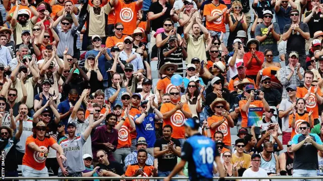 Fans applaud Trent Boult of New Zealand