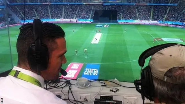 Kevin Pietersen in the TMS commentary box