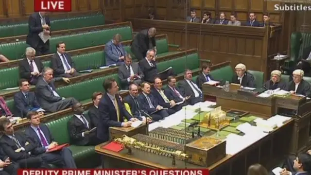 Nick Clegg in the Commons chamber