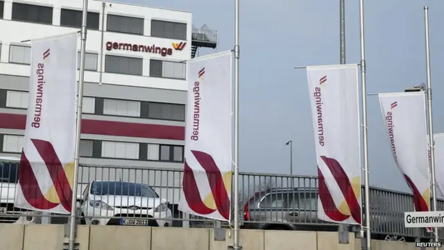 Flags at half past outside Germanwings HQ