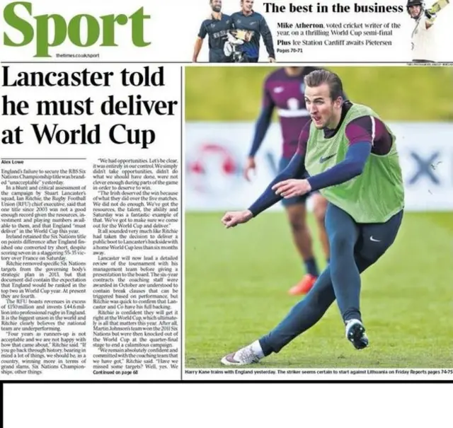 The Times back page