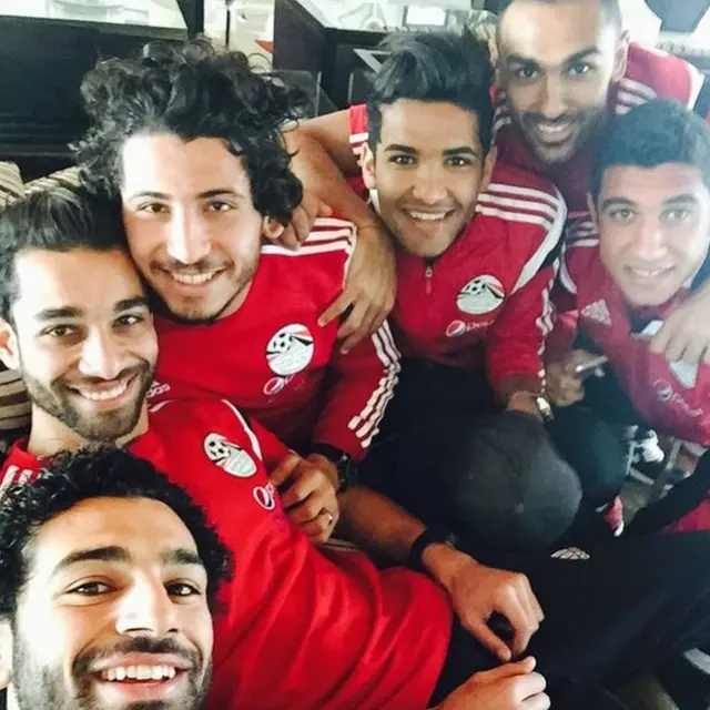 Mohammed Salah and Egypt team-mates