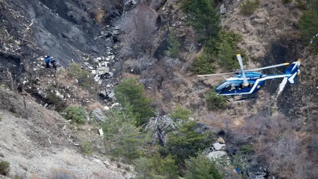 Rescue workers in the French Alps