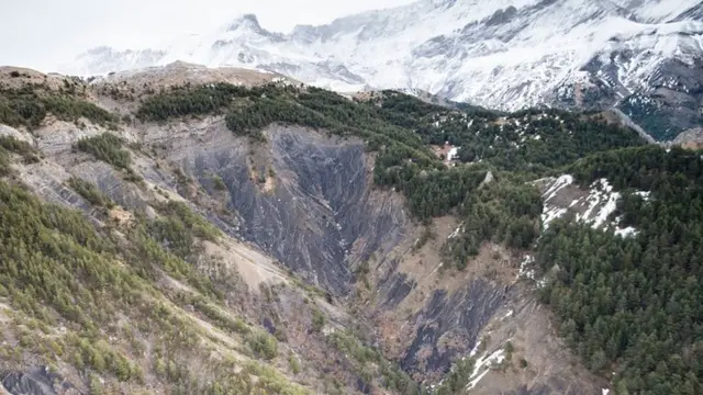 The crash site in the French Alps