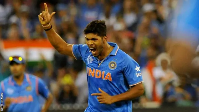 Umesh Yadav celebrates a wicket