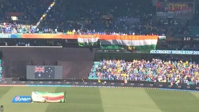 A banner at the SCG