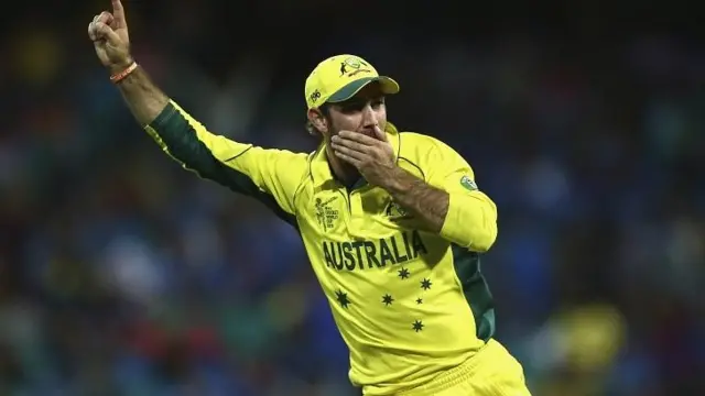 Glenn Maxwell of Australia celebrates