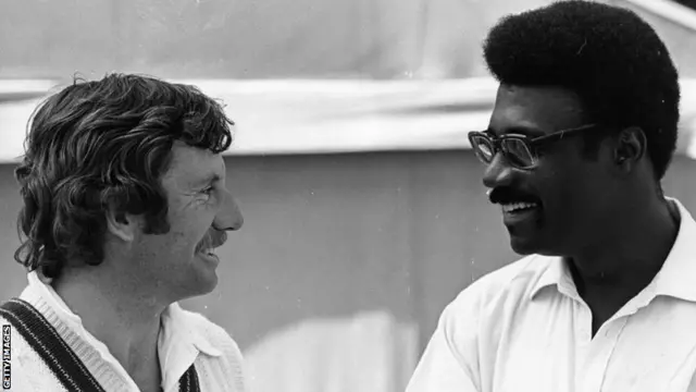 Australian cricket captain Ian Chappell talks to Clive Lloyd, the West Indies captain at Lord's