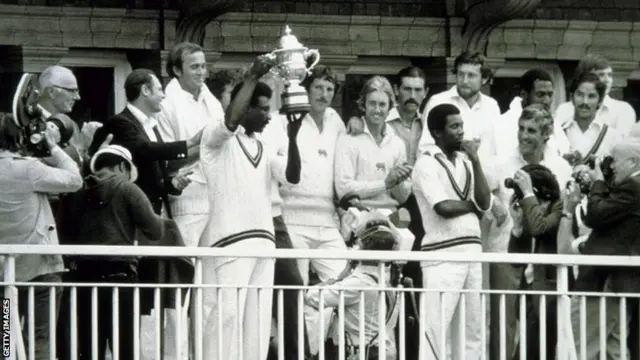 West Indies captain Clive Lloyd lifts the World Cup