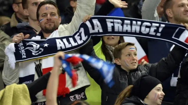 France fans in the Stade De France