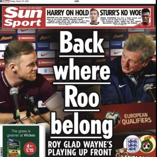 The Sun back page