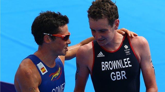 World champion Javier Gomez and Britain's Alistair Brownlee (L-R)