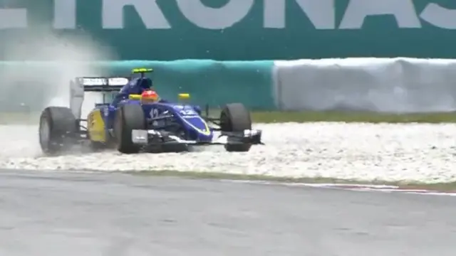 Felipe Nasr in the gravel pit