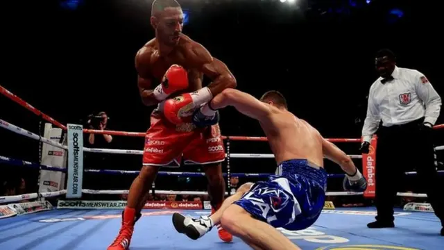 Kell Brook knocks down Jo Jo Dan