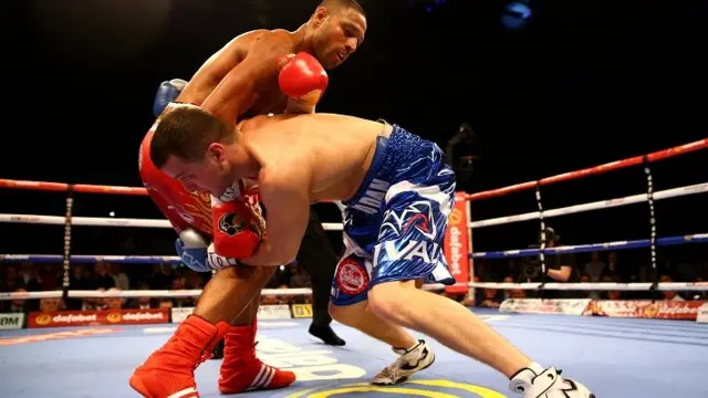 Kell Brook in action against Jo Jo Dan