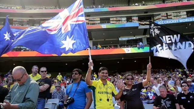 New Zealand and Australia supporters