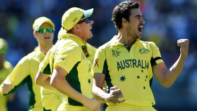 Mitchell Starc celebrates