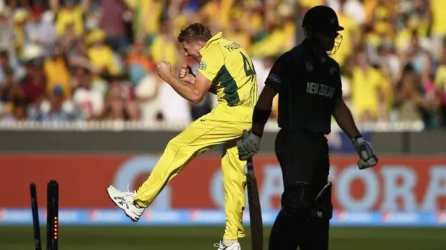 James Faulkner of Australia celebrates