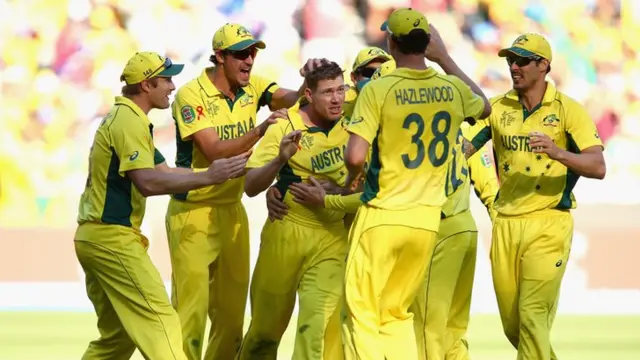 James Faulkner is congratulated on a wicket