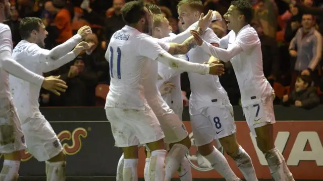 England celebrate against Germany