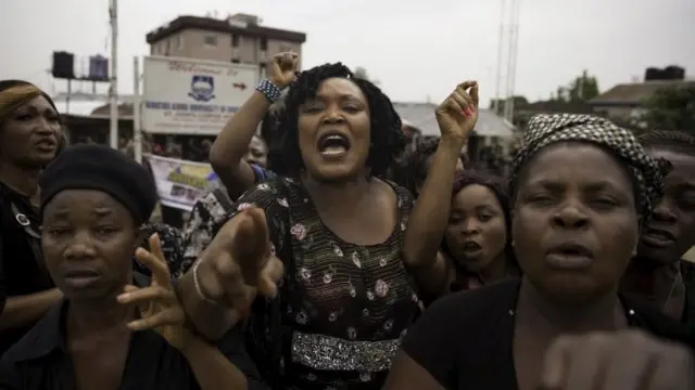 Women protesting in Rivers state