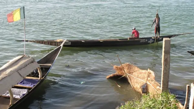 Boats on the River Niger in Segou