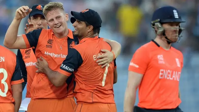 The Netherlands beat England by 45 runs on this day in 2014