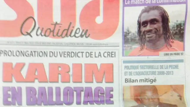 Senegal paper headline