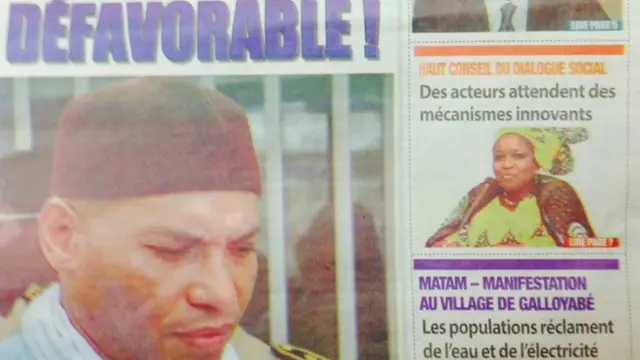 Senegalese paper showing Karim Wade