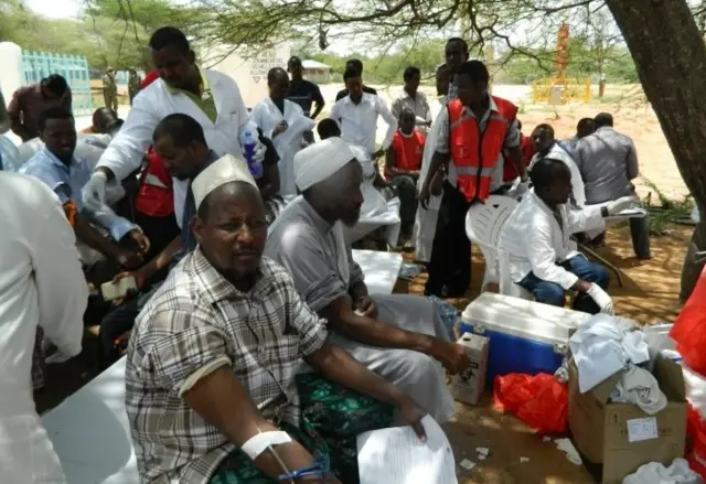 Local residents donate blood at Garissa hospital - Thursday 2 April 2015