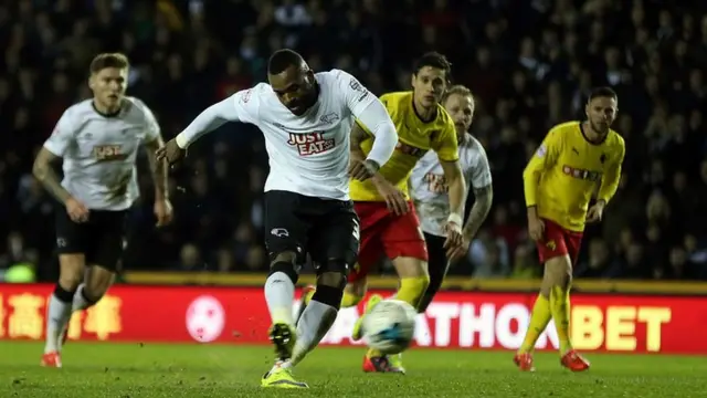 Darren Bent scores from the penalty spot