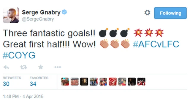 Serge Gnabry's Twitter page