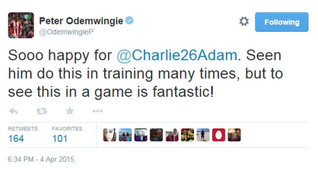 Peter Odemwingie's Twitter page