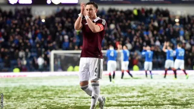 Hearts captain Danny Wilson at Ibrox