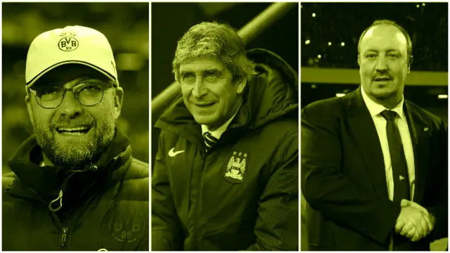 Jurgen Klopp, Manuel Pellegrini and Rafa Benitez