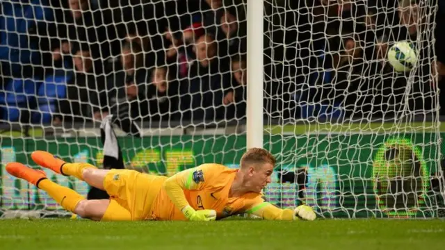 Joe Hart lets in a goal